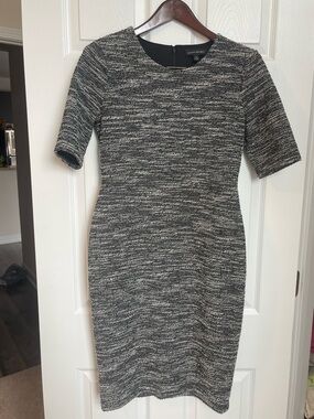 Banana Republic Black and White Textured Sheath Dress